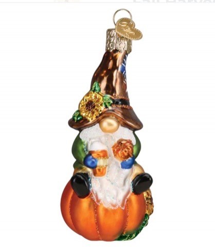 NEW - Old World Christmas Glass Ornament - Fall Harvest Gnome